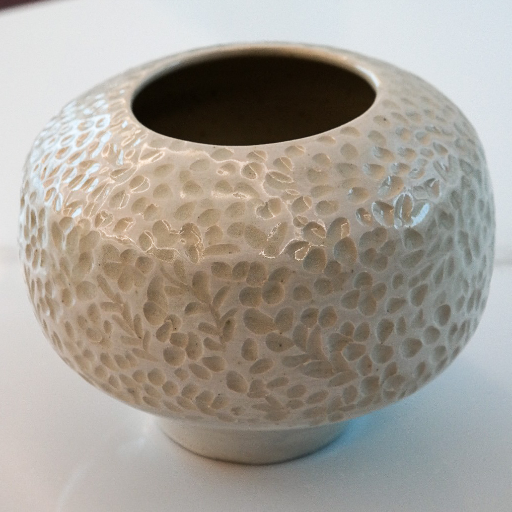 White oval vase